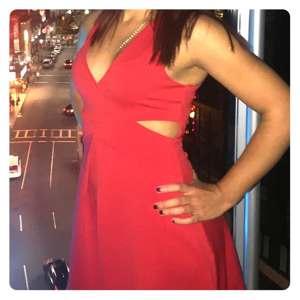 Red A-line dress